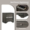 CLIHOME Contemporary Bedroom Storage Cabinet Nightstand with Silver Accents and Hidden Jewelry Drawer - 4 of 4