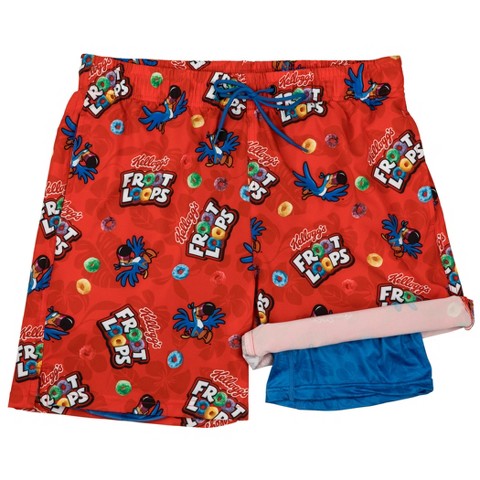 Froot Loops Mens Froot Loops Cereal 6" Inseam Lined Swim Trunks - XLarge (40-42)