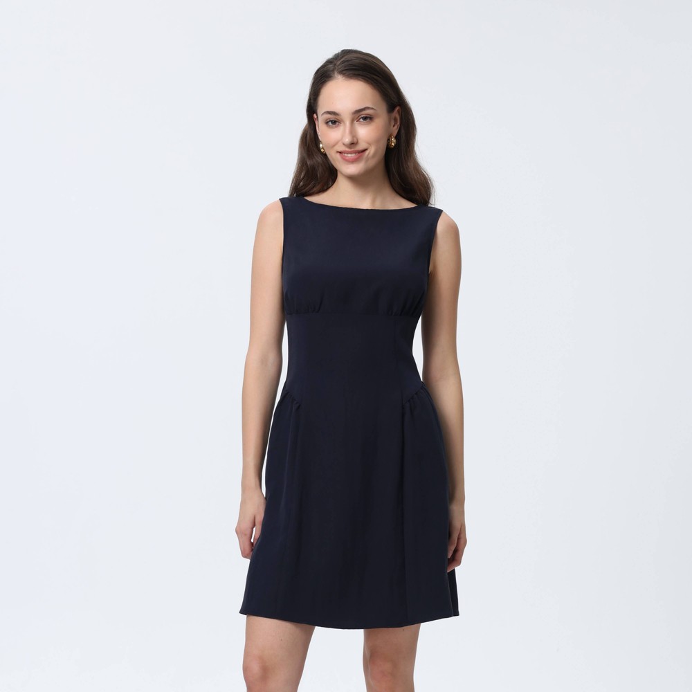 Women's Cinch Waist Mini Dress - A New Day™ Navy Blue L