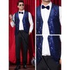 Lars Amadeus Men's V-Neck Party Dress Prom Nightclub Shiny Sleeveless Argyle Sequin Vest - 3 of 4
