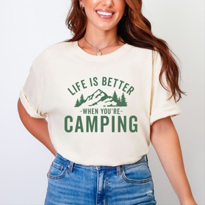Simply Sage Market Life Is Better When You're Camping Garment Dyed Tee - 1 of 4