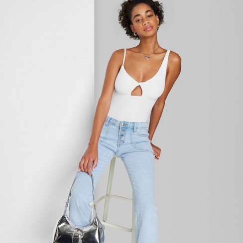 Women's Twist-front Tank Bodysuit - Wild Fable™ White Xxs : Target