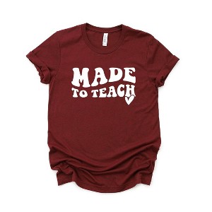 Simply Sage Market Women's It's Made To Teach Wavy Heart Short Sleeve Graphic Tee - 1 of 4