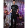 Lars Amadeus Men's Satin Point Collar Short Sleeve Button Down Business Shirts - 3 of 4
