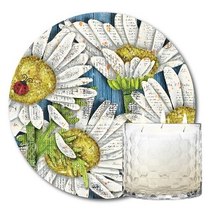 Courtside Market Blooms Daisies 13.5 oz Soy Wax Candle with 8"x8" Artboard - 1 of 2
