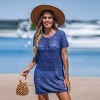 Women's Open Knit Scalloped Mini Cover-Up Dress -Cupshe - 3 of 4