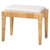 Sofia Rattan and Mahogany Wood Ottoman White/Natural Brown - Baxton Studio: Handmade, No Assembly Required - image 2 of 4