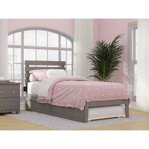 AFI Furnishings Oxford Twin Extra Long Bed with USB Turbo Charger and Twin Extra Long Trundle in Grey - 1 of 4