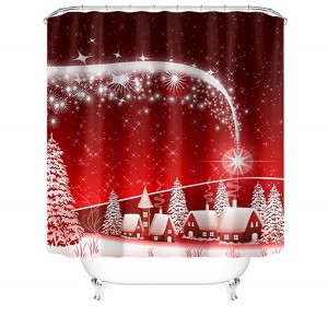 Christmas Snow Night Shower Curtains for Bathroom Waterproof Fabric Bath Curtain Durable Soft Stylish Bathroom Decor 72x72 Inch - 1 of 1