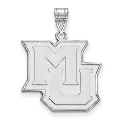 Black Bow Jewelry 10k White Gold Marquette Golden Eagles NCAA Large Pendant