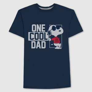 Men's Peanuts Cool Dad Short Sleeve T-Shirt - Navy Blue - 1 of 3