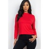 Slickblue Women's Jersey Mock Neck Shirt, Slim Fit Solid Long Sleeve Top, 9 Color Options, Size S-L - 2 of 4