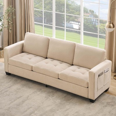 GustoWave 89" 3-Seat Sofa for Living Room, Modern Comfy Sofa with Removable Cover, Wide Armrest, Chenille Fabric Couches