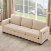 GustoWave Modern Fabric 89" 3 Seater Couch for Living Room, Chenille Upholstered Sofa with Removable Cover and Headrest, Wide Armrest, - 4 of 4