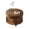 Sapphtopaz Round Coffee Table with Sturdy Wood Legs Thickened Top Side Table with 2-Tier Storage Modern Coffee Tables for Living Room,Apartment - 3 of 4