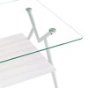 DOMETOUR Rectangle Coffee Table with Tempered Glass top and Black MDF Shelf for Living Room - 3 of 4