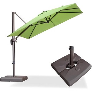 PURPLE LEA Cantilever Patio Umbrella with Base Included Square Umbrella with 360° Rotation and Aluminum Offset Hanging Outdoor Umbrella - 1 of 1