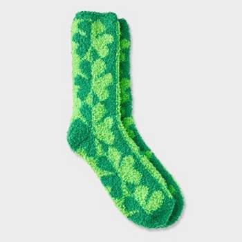 CTM Women's Chamois Holiday Front Facing Character Gripper Socks, Green