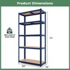 Costway 2 PCS 5 Tier Adjustable Garage Shelving Unit with 2000 lbs Max Load for Warehouse Black/Grey/Blue/Silver - image 3 of 4