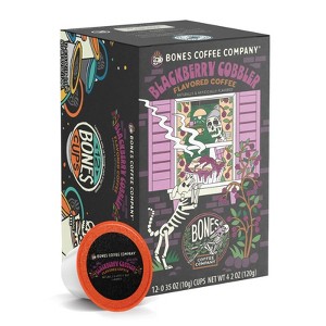 Bones Coffee Company Blackberry Cobbler Flavored Coffee Pods, 12 ct Single-Serve Bones Cups Compatible with Keurig Coffee Maker - 1 of 2