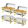 ROVSUN 2 Pack Gold 9QT Chafing Dishes for Buffet, Rectangular Stainless Steel Chafers and Buffet Warmers Sets for Party - 2 of 4