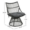 Outdoor Boho Wicker Lounge Chair with Cushion and High-Back for Patio or Balcony-Cuddlewood - 4 of 4
