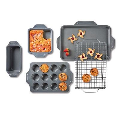 Gray Nonstick Aluminized Steel Half Sheet Pan with Handles