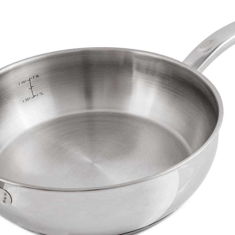 BergHOFF Belly Shape 18/10 Stainless Steel Skillet With Glass Lid, 2 of 5