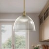 360 Lighting Williams 12" Modern Pendant Ceiling Light Fixture Dining Room Over Table Kitchen Island Dome Hanging Antique Brass Finish Glass Mini - 2 of 4