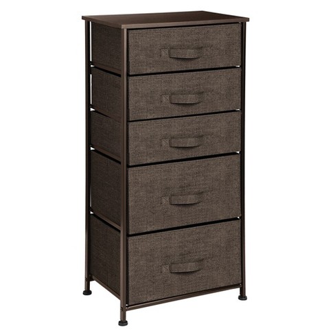 MDesign Vertical Dresser Storage Tower With 5 Drawers - Espresso Brown ...