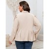 BLUEMING Womens Plus Size Blazers Business Casual Knit Blazer Long Sleeve Shawl Lapel High Waist Jackets - 4 of 4