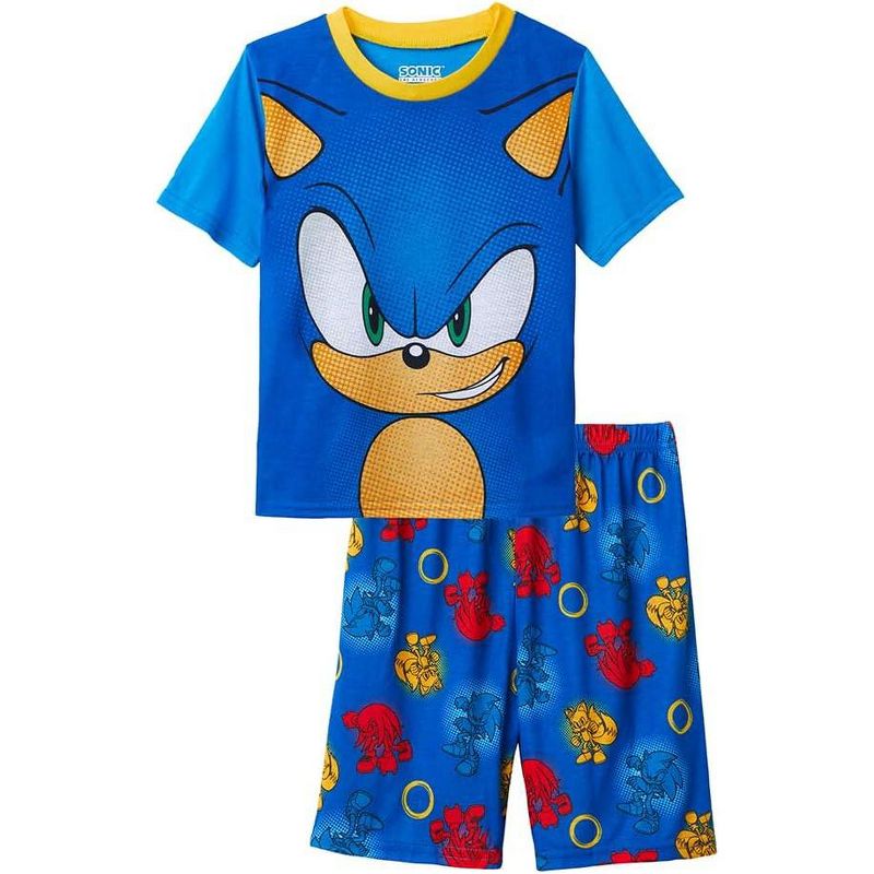 Sonic The Hedgehog Boy's 2-Piece Sleep Shirt and Shorts Pajama Set, 1 of 7