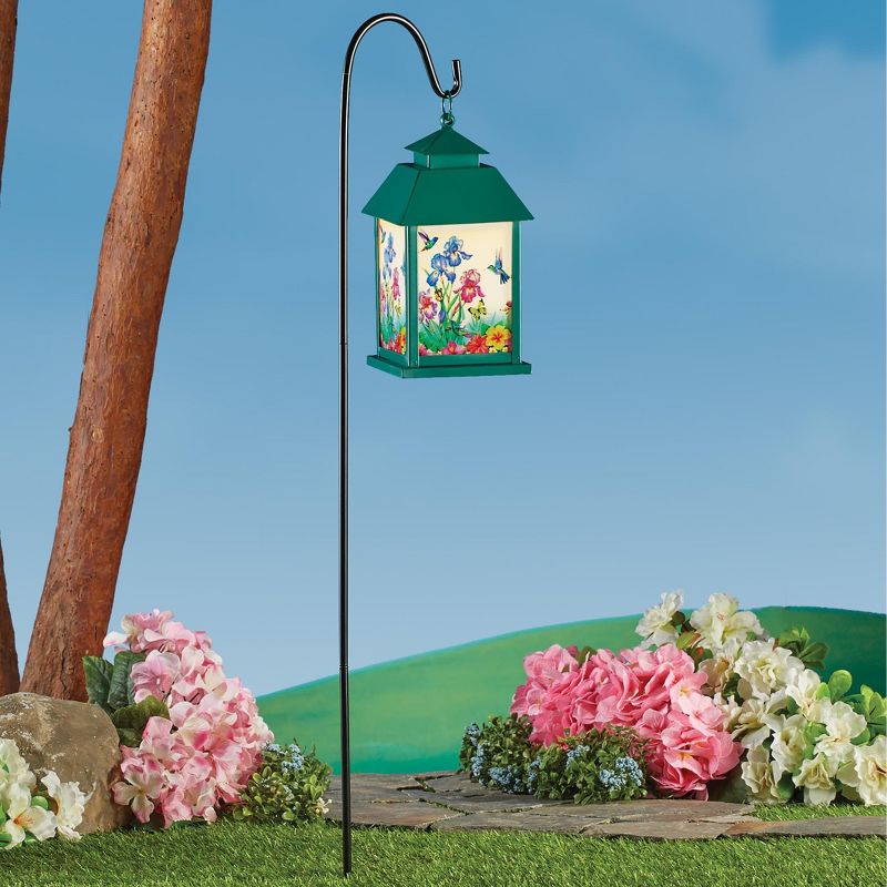 Collections Etc Springtime Garden Solar Lighted Outdoor Lantern with Shepherd's Hook 5.25 X 5.25 X 10.25, 2 of 4