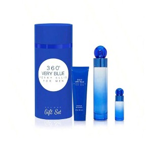 Perry Ellis 360 Very Blue by Perry Ellis Men Gift Set -- 3.4 oz Eau De Toilette Spray + .25 oz Mini EDT Spray + 3 oz Shower Gel - 1 of 1