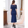 INSPIRE CHIC Women's Off Shoulder Short Sleeve Formal Wedding Mermaid Lace Cocktail Dresses - 4 of 4