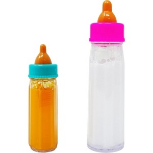 4E’s Novelty 2 Pack Baby Doll Bottles with Disappearing Milk & Juice, Baby Doll Accessories for Toddlers - 1 of 4
