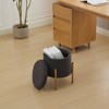 VisioGear Modern Round Storage Ottoman, Ottoman Foot Stools with Base and Removable Lid for Living Room, Bedroom, Gray, 13"*13"*15.7" - 4 of 4
