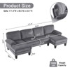 Karl Home |111.2  in. W Pillow Top Arm 3-Piece U-shaped Corduroy Sectionals in Gray - 2 of 4