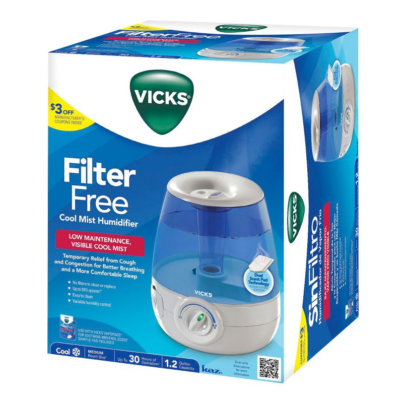 Vicks Filter Free Cool Mist Humidifier, 3 of 10