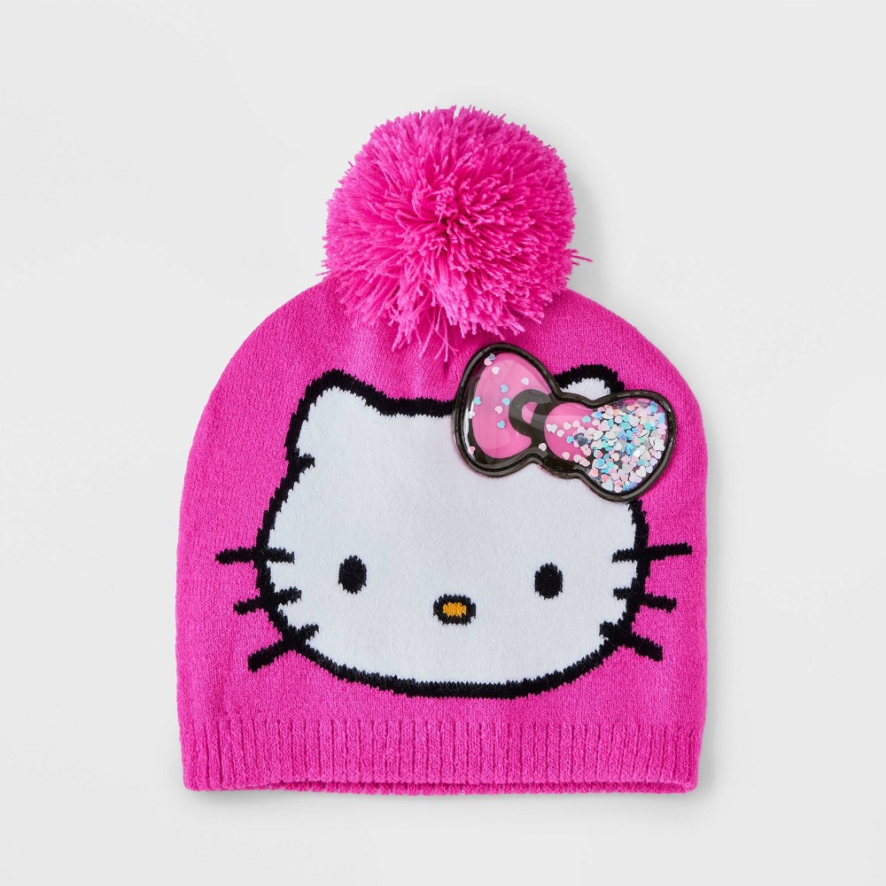 Girls' Hello Kitty Pom Beanie - Pink