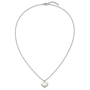Chisel Stainless Steel Polished Heart Pendant on a 20.5" Plus 1" Extension Cable Chain Necklace - 1 of 4