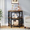 Hommoo Half-Round End Table, 3-Tier Narrow Side Table with Metal Frame - 2 of 4