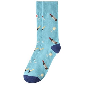 Men's Blue Color Novelty Socks - 1 of 3