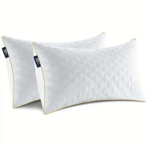 FONTOI 2 Pack Neck Support Pillows, All-Season Comfort for Queen Size, Perfect for Home, Hotel, Bed, White, 18.9"*5.9"*29.5" - 1 of 4