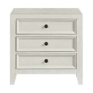 Sapphtopaz Modern Simple Nightstand with 3 Drawers & Metal Knobs Wood Night Stand with USB Port Classic Bedside Table for Bedroom, Living Room - 1 of 4