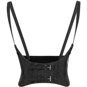INSPIRE CHIC Women's Elastic Wide Waist Belt, Steampunk Underbust Corset Belts Faux Leather/Denim for Dress - 1 of 4