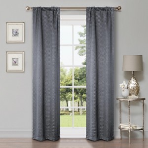 Whimsical Abstract Shimmer Room Darkening Semi-Blackout Curtains, Set of 2 by Blue Nile Mills - 1 of 4