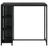 vidaXL Bar Table with Storage Rack Black 47.2"x23.6"x43.3" Poly Rattan - 2 of 4