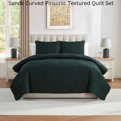 Full/Queen Orange Microfiber Pinsonic Quilt Set