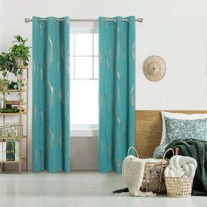 Deconovo Gold Wave 52 Width Curtain (2 Panel) - 1 of 4